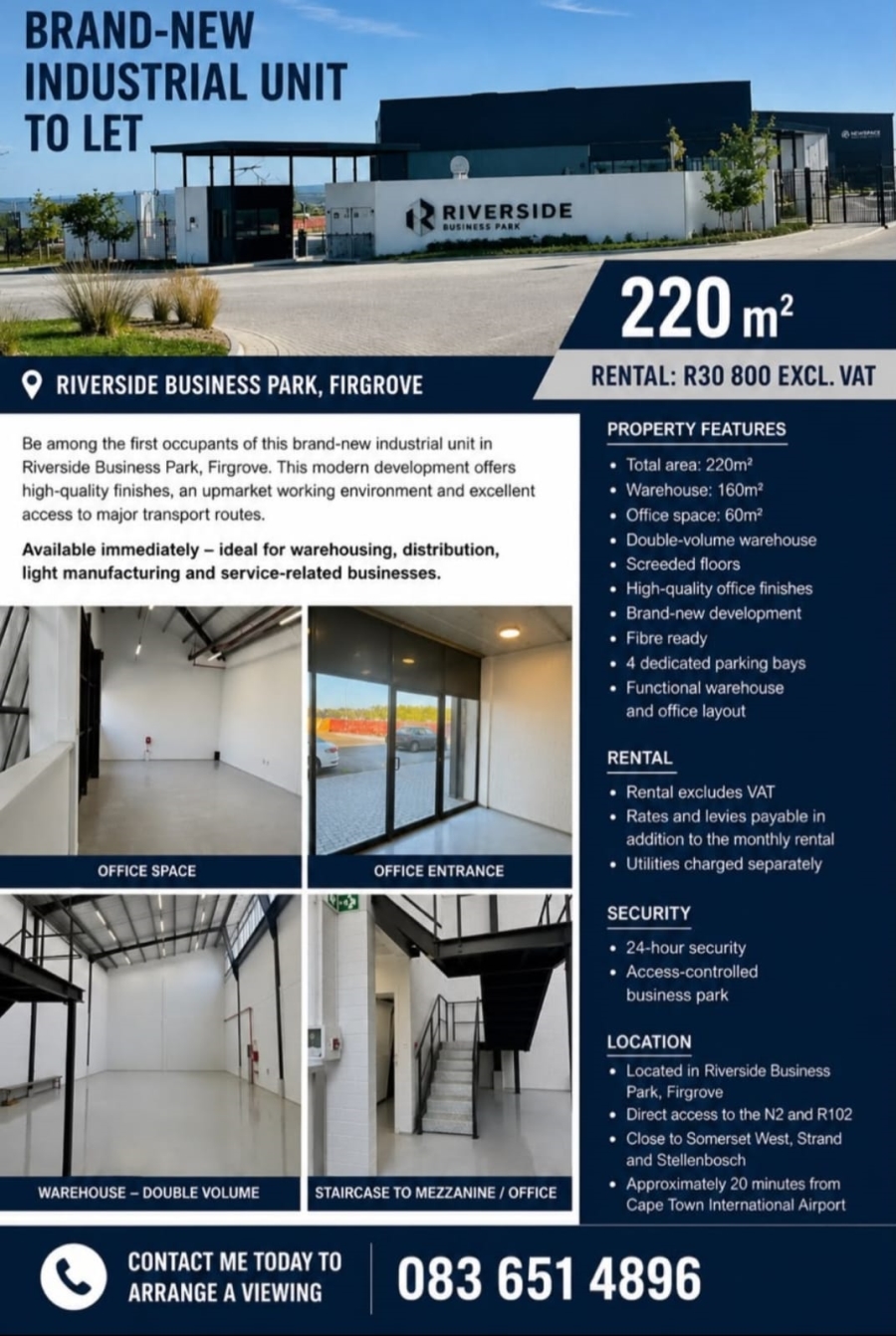 To Let Commercial Property for Rent in Firgrove Western Cape